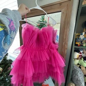 Mable Vibrant Pink Tulle Dress